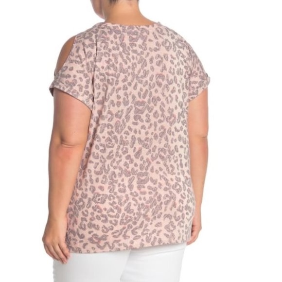 Democracy Leopard Print Cold Shoulder Top - Picture 2 of 4